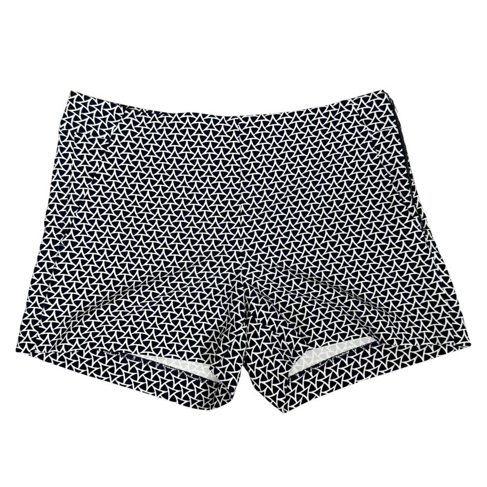 Banana Republic Geo Print Dress Shorts Navy White Women's 6 Side Zip
